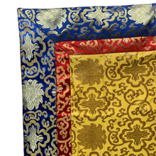 Load image into Gallery viewer, Lotus Brocade Altar/Table Cloth - Yellow, Red &amp; Blue