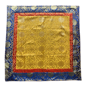 Lotus Brocade Altar/Table Cloth - Yellow, Red & Blue