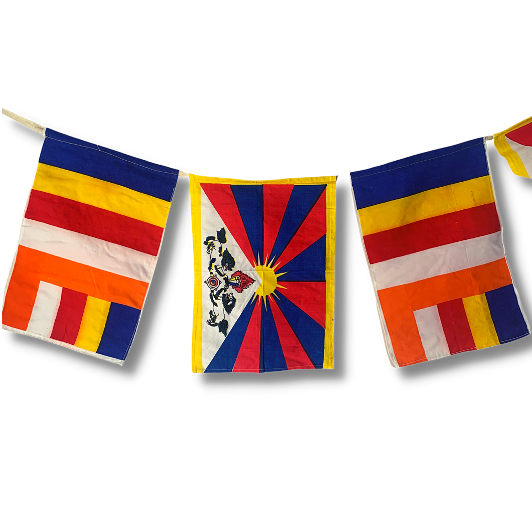Universal Buddhist Flag & Tibetan National Flag Banner