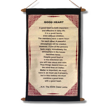 Load image into Gallery viewer, Wall Hanging: Dalai Lama Good Heart Quote Scroll