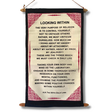 Load image into Gallery viewer, Wall Hanging: Dalai Lama Looking Within Quote Scroll