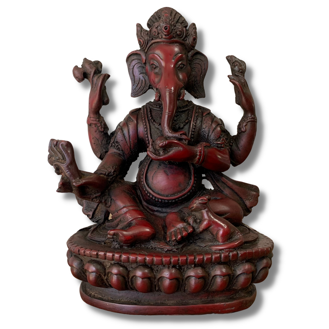 Ganesha Statue  - Antique Red