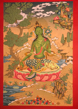 Load image into Gallery viewer, Green Tara Thangka