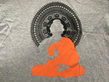 Load image into Gallery viewer, Cotton Short Sleeve T-Shirt Grey Meditating Buddha Print
