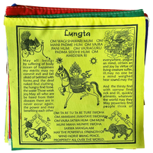 Load image into Gallery viewer, Wind Horse (Lung Ta) Prayer Flags -English