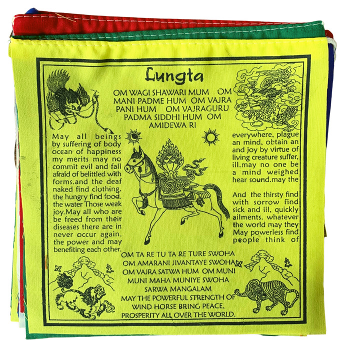Wind Horse (Lung Ta) Prayer Flags -English