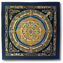 Load image into Gallery viewer, OM Syllable Mandala Thangka - Silver &amp; Gold
