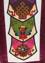Load image into Gallery viewer, Plum Brocade Eight Auspicious Symbol Wall Hanging bottom close up