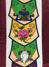 Load image into Gallery viewer, Plum Brocade Eight Auspicious Symbol Wall Hanging mid close up