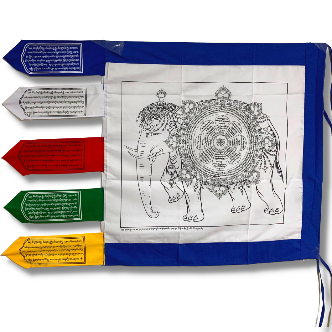 Sonam Khorlo Elephant Prayer Flags - Large