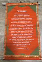 Load image into Gallery viewer, Wall hanging Dalai Lama Friendship Quote with Orange background