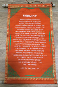 Wall hanging Dalai Lama Friendship Quote with Orange background
