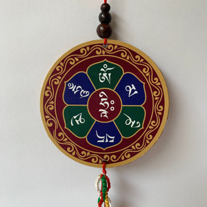 Hanger Dalai Lama Print Wood Hanger with Mani Mantra