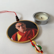 Load image into Gallery viewer, Hanger Dalai Lama Print Wood Hanger with Mani Mantra scale