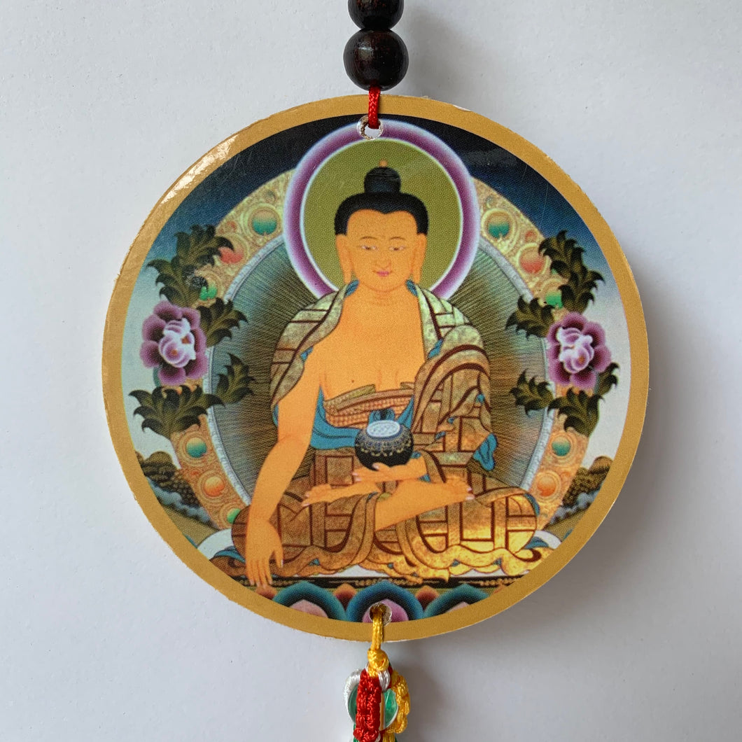 Hanger Buddha Shakyamuni Print Wood Hanger with Mantra front