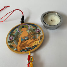 Load image into Gallery viewer, Hanger Buddha Shakyamuni Print Wood Hanger with Mantra scale