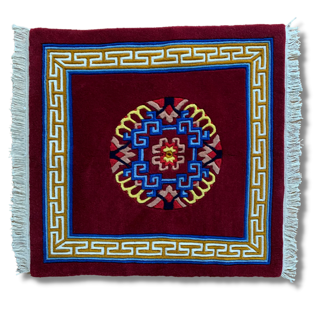 Premium Tibetan Carpet - Maroon