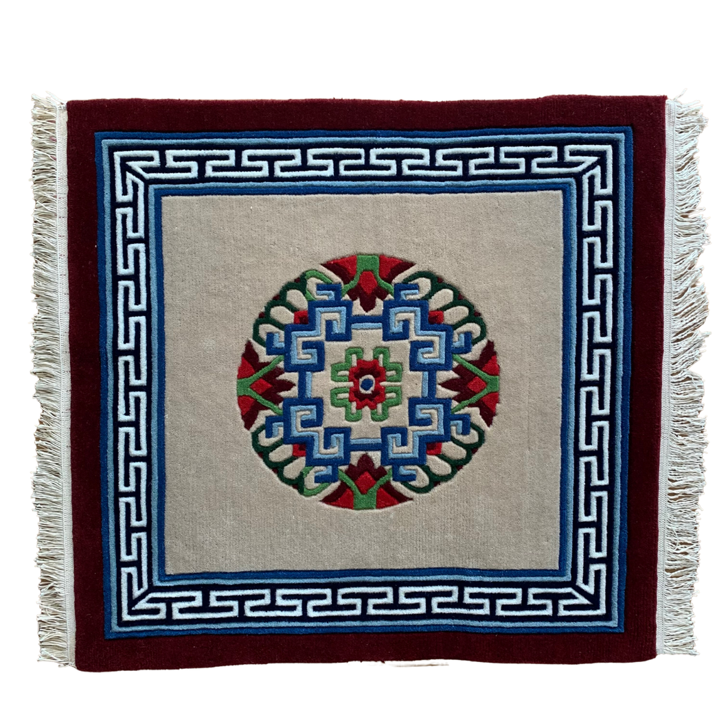 Premium Tibetan Carpet - Light Cream