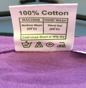 Children's T-Shirt tashi delek yak print purple 100% cotton tag
