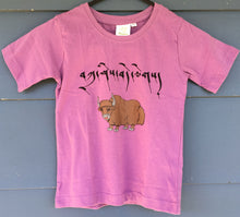 Load image into Gallery viewer, Children&#39;s T-Shirt tashi delek yak print purple