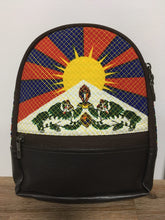 Load image into Gallery viewer, Tibetan Flag Children&#39;s Backpack Chocolate brown imitation leather