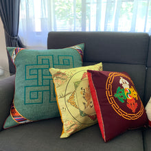 Load image into Gallery viewer, cushion cover maroon double vajra lounge example