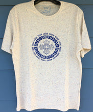 Load image into Gallery viewer, Blue Double Vajra Print on White Flecked T-Shirt
