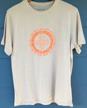 Load image into Gallery viewer, Orange double vajra print white flecked t-shirt