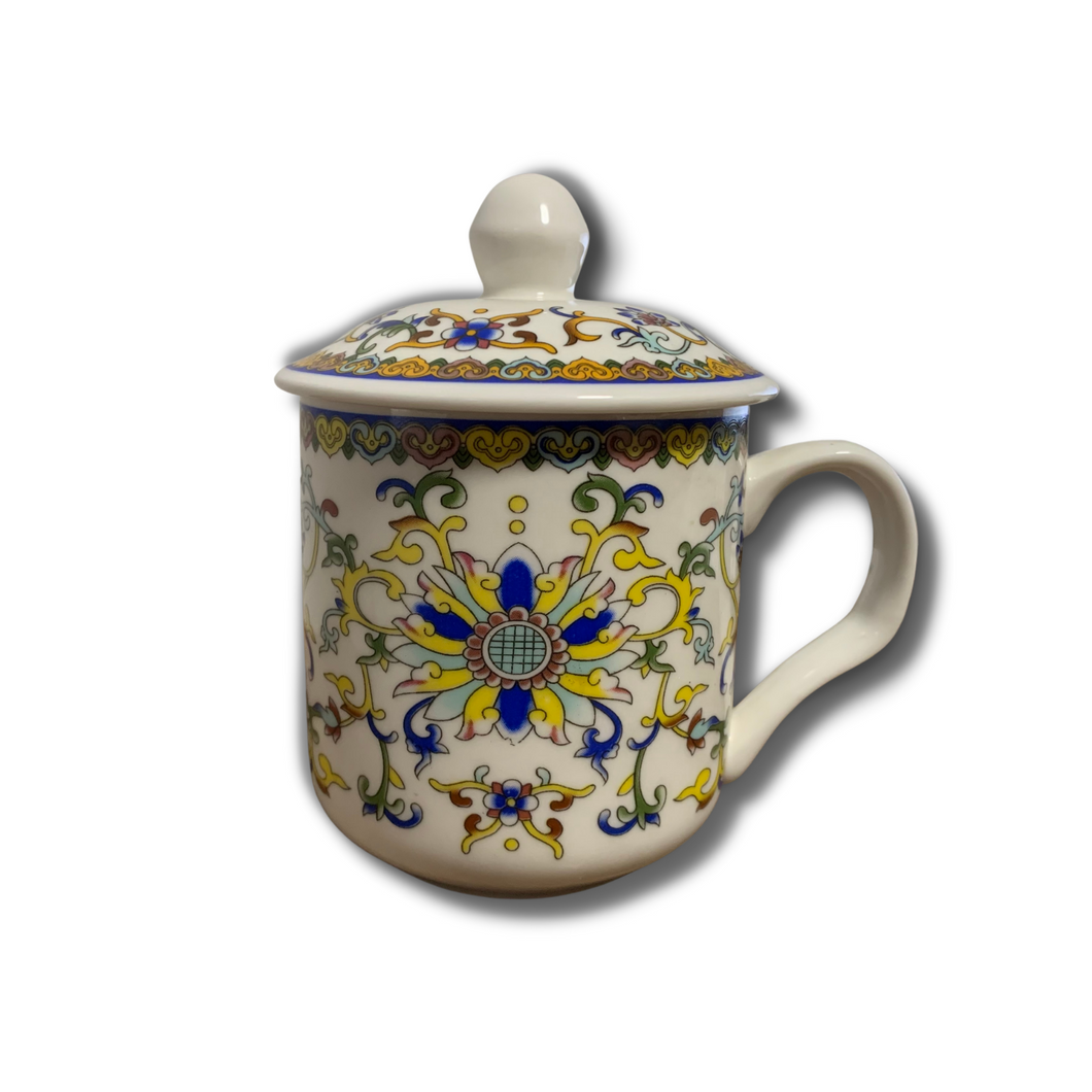 Blue Flower Tea Cup
