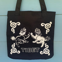 Load image into Gallery viewer, Tote Bag - Tibet Snow Lion ~ Black