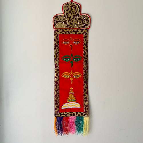 Wall Hanging: Buddha’s Wisdom Eyes & Stupa