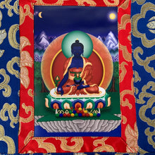 Load image into Gallery viewer, Mini Brocade Thangka - Medicine Buddha