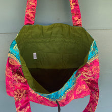 Load image into Gallery viewer, Tote Bag - Dragon &amp; Shou Brocade ~ Pink