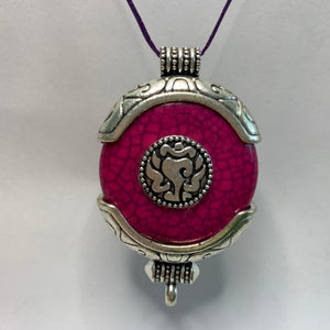 Round Amulet Pendant - Dark Purple