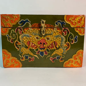Tibetan Treasure Box - Conch Shell Green