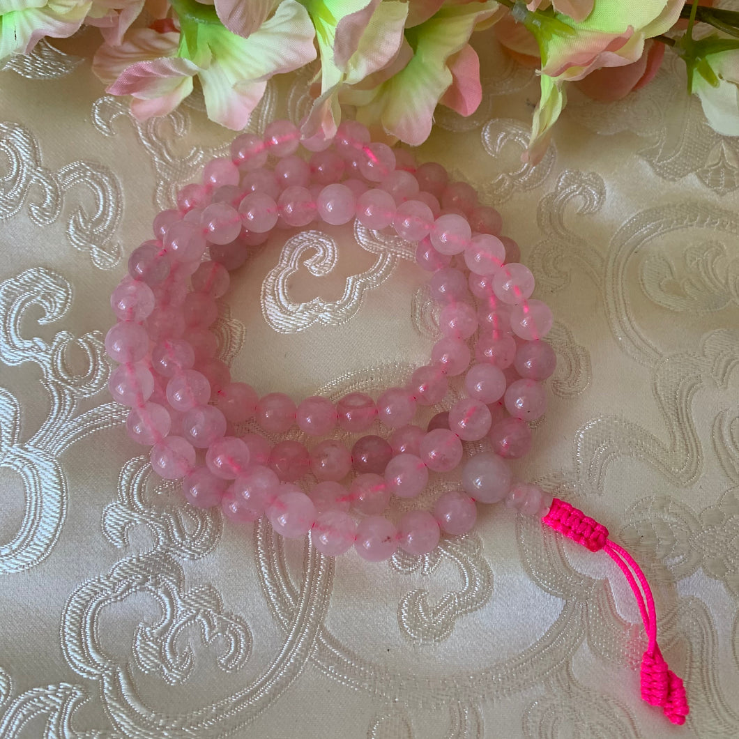 Rose Quartz 108 Prayer Bead Mala