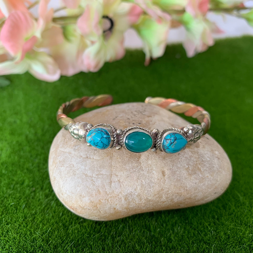 Three Metal & Precious Stone Bracelet