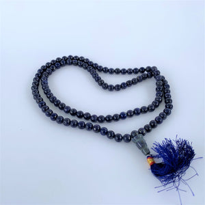 prayer beads mala 108 beads lapis lazuli open
