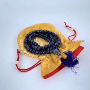 prayer beads mala 108 beads lapis lazuli bag