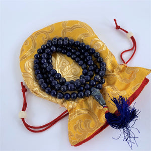 prayer beads mala 108 beads lapis lazuli with bag 