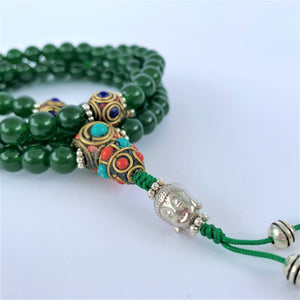 prayer beads mala jade stone 108 beads buddha bead