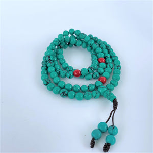 prayer beads mala turquoise coiled