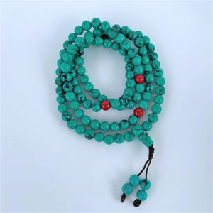 prayer beads mala turquoise coiled