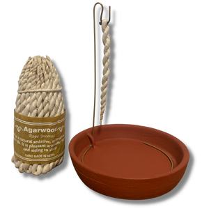 Rope Incense Ceramic Holder - Maroon