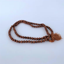 Load image into Gallery viewer, prayer beads mala sandstone sunstone 108 beads open