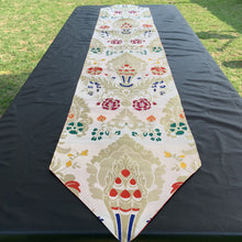 Load image into Gallery viewer, table runner white brocade norbu long
