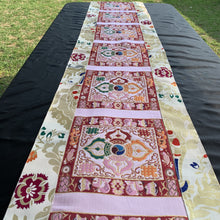 Load image into Gallery viewer, table runner white brocade double vajra long