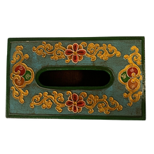 Load image into Gallery viewer, Tibetan Style Tissue Box Holder - Blue