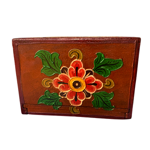 Tibetan Style Tissue Box Holder - Burnt Orange