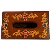 Load image into Gallery viewer, Tibetan Style Tissue Box Holder - Burnt Orange